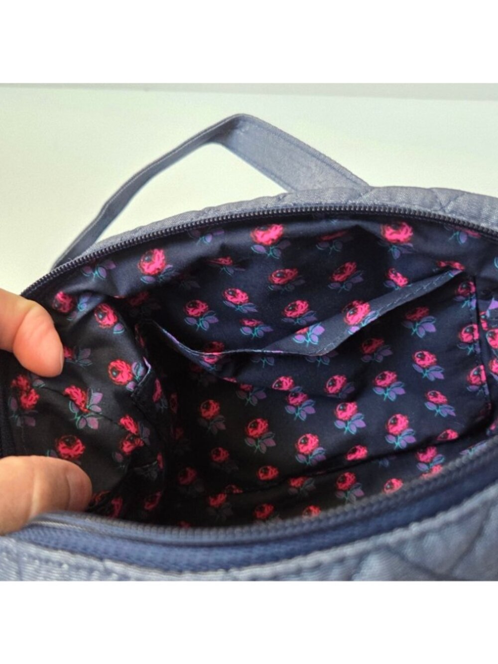 Vera Bradley Purse Mini Satchel Blue Moonlight Navy Quilted Crossbody Bag - Picture 10 of 12